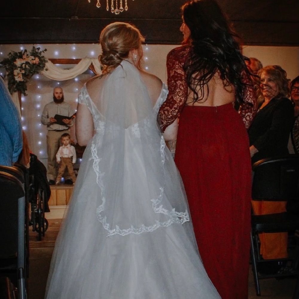 Lulu’s mother of the bride maroon dress